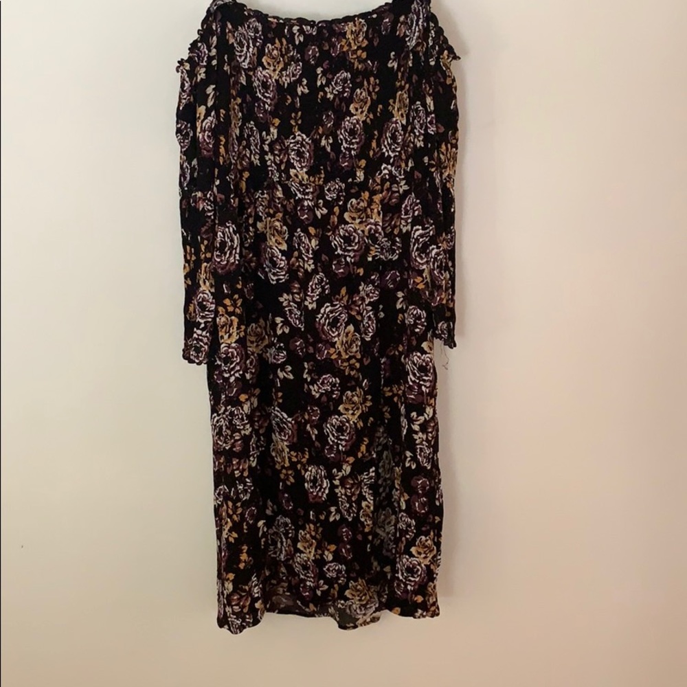 3/4 sleeve knee length off the shoulder dress